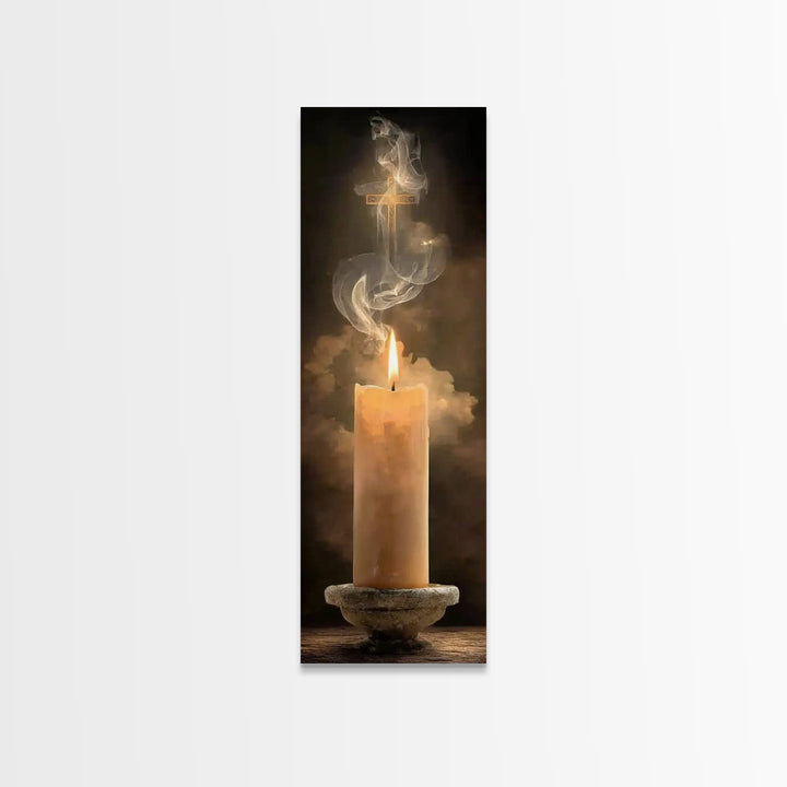 Holy Ember Glow – Framed Canvas Print – Christian Art Canvas – Tall Skinny Art Print – Christian Wall Art – Christian Christmas Decor – Chr