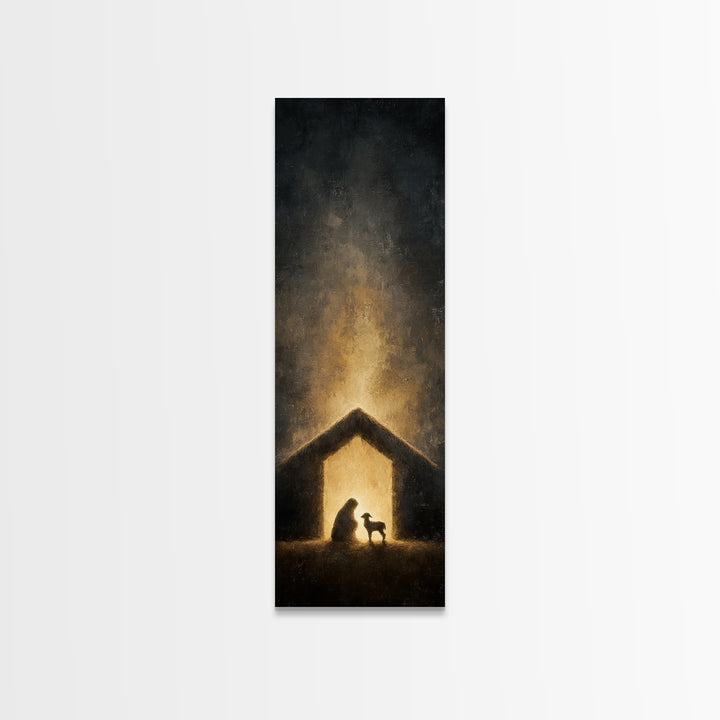 Bethlehem Light – Framed Canvas Print – Christian Wall Art – Skinny Art – Christian Art Work – Christmas Art – Jesus Painting – Christian G