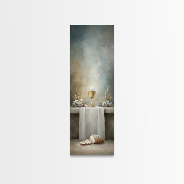Eternal Chalice Light | Framed Canvas Print | Tall Narrow Wall Art | Christian Wall Art | Christian Art Canvas | Christmas Art