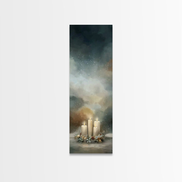 Silent Prayer Candle – Framed Canvas Print – Christian Art Canvas – Tall Narrow Wall Art – Christian Wall Art – Christmas Art – Christian D