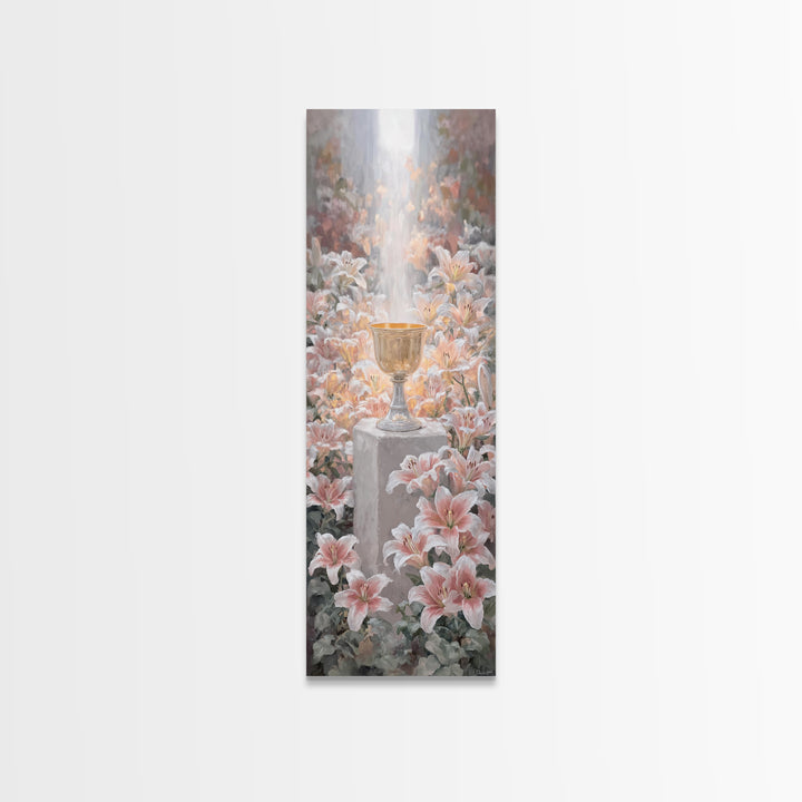 Blossoms Of Grace – Framed Canvas Print – Tall Narrow Wall Art – Christian Art Canvas – Christian Wall Art – Christian Paintings – Jesus Pa