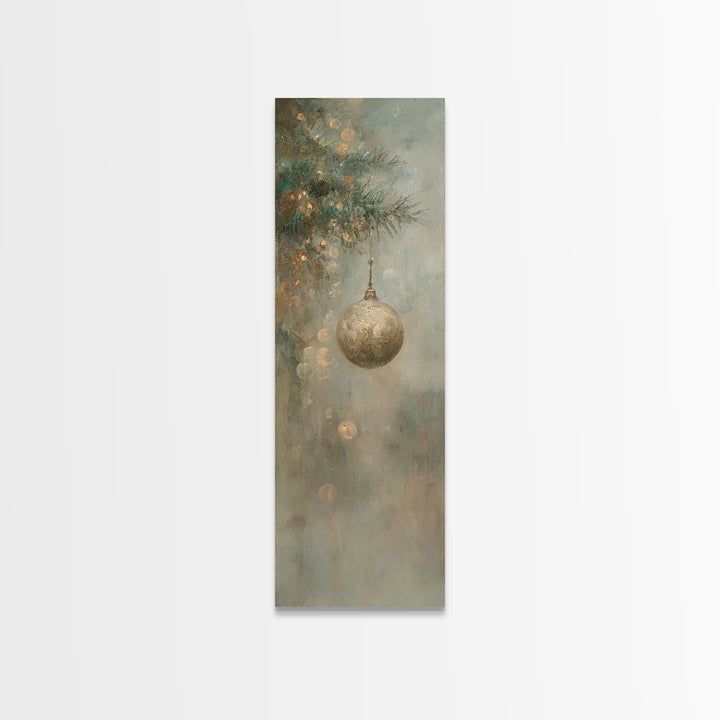 Golden Noel Light – Framed Canvas Print – Tall Skinny Art Print – Framed Christmas Art – Christmas Wall Art – Christmas Art Prints – Christ