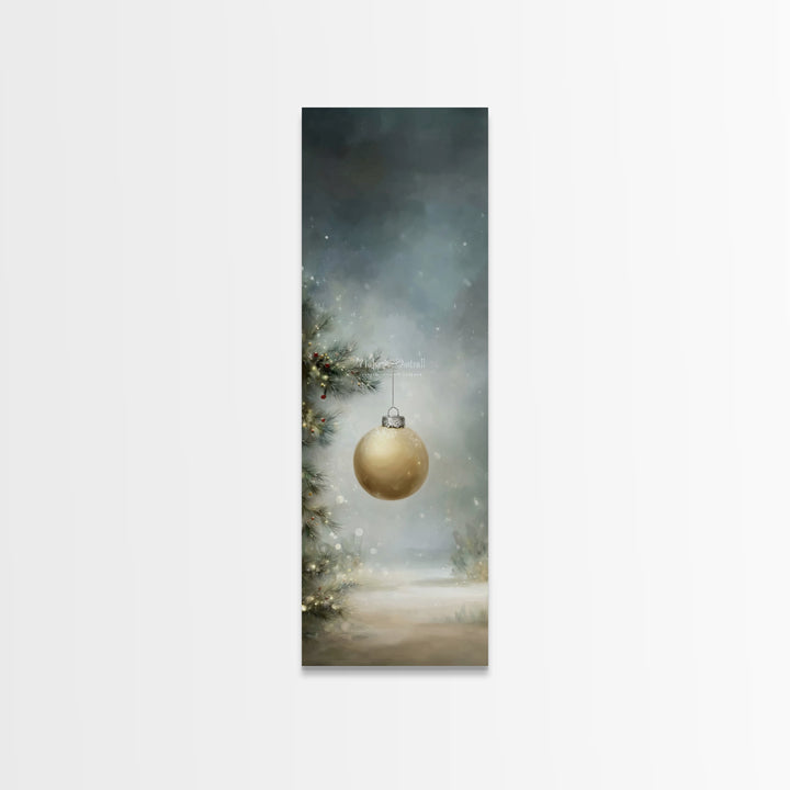 Silent Pine Glow – Framed Canvas Print – Tall Narrow Wall Art – Christmas Art – Christian Christmas Art – Christmas Wall Art – Christmas Ar
