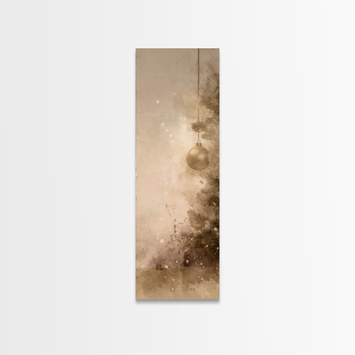 Frosted Blessing – Framed Canvas Print – Tall Skinny Art Print – Christian Christmas Art – Christmas Wall Art – Christmas Art Prints – Chri