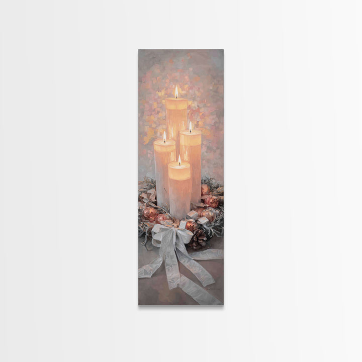 Advent Candle Peace – Framed Canvas Print – Christmas Art – Christian Wall Art – Skinny Art – Christian Art Canvas – Christian Christmas De