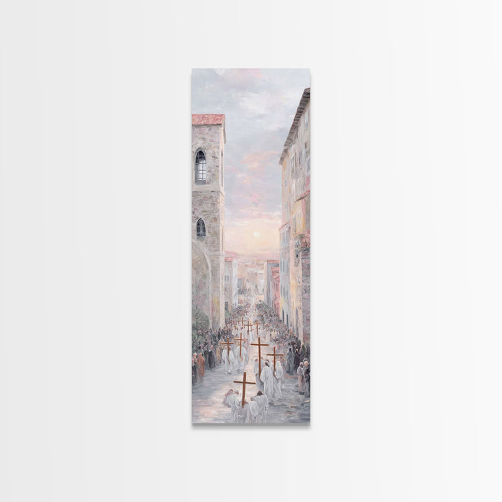 Procession Of Hope – Framed Canvas Print – Tall Skinny Art Print – Christian Art Canvas – Christian Wall Art – Christian Paintings – Christ