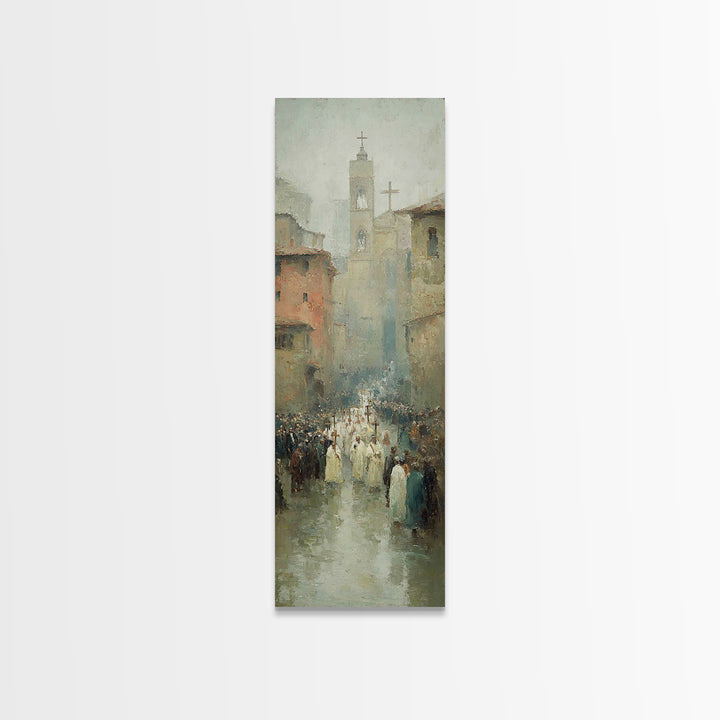 Procession Of Hope – Framed Canvas Print – Tall Narrow Wall Art – Christian Wall Art – Christian Art Canvas – Jesus Painting – Cross Art