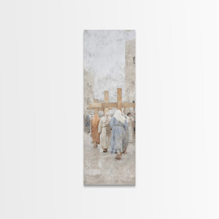 Walk Of Faith | Framed Canvas Print | Skinny Art | Christian Painting | Christian Art Gift | Large Christian Art