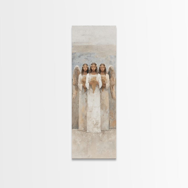 Angels Of Light – Framed Canvas Print – Tall Skinny Art Print – Christian Art Canvas – Modern Christian Art – Christian Gift Ideas