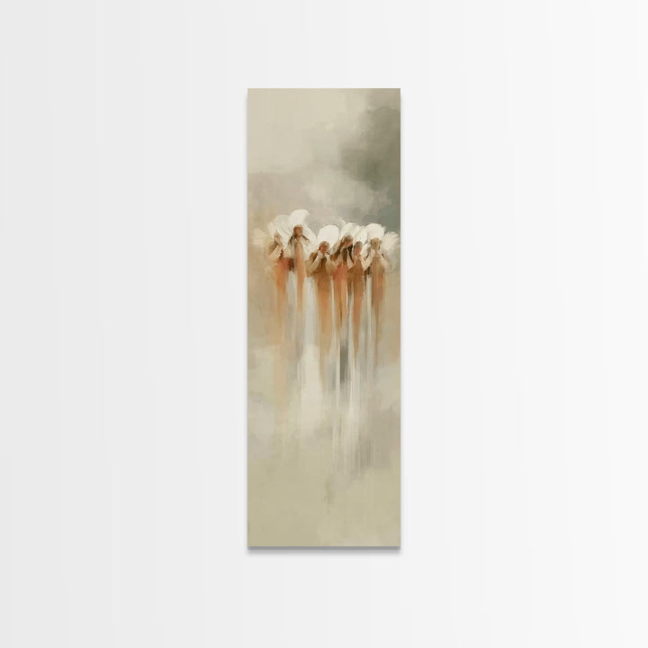 Heavenly Messengers, Framed Canvas Print, Narrow Art, Christian Art Prints, Minimalist Christian Art, Christian Decorations