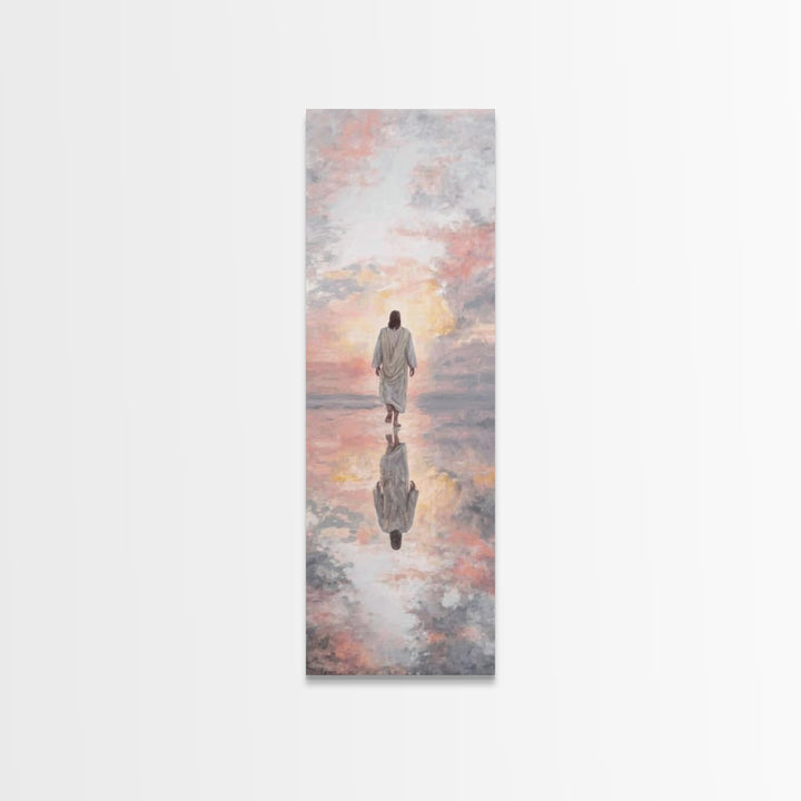 Sunrise Messiah, Framed Canvas Print, Tall Narrow Wall Art, Jesus Art Print, Christian Art Canvas, Christian Painting