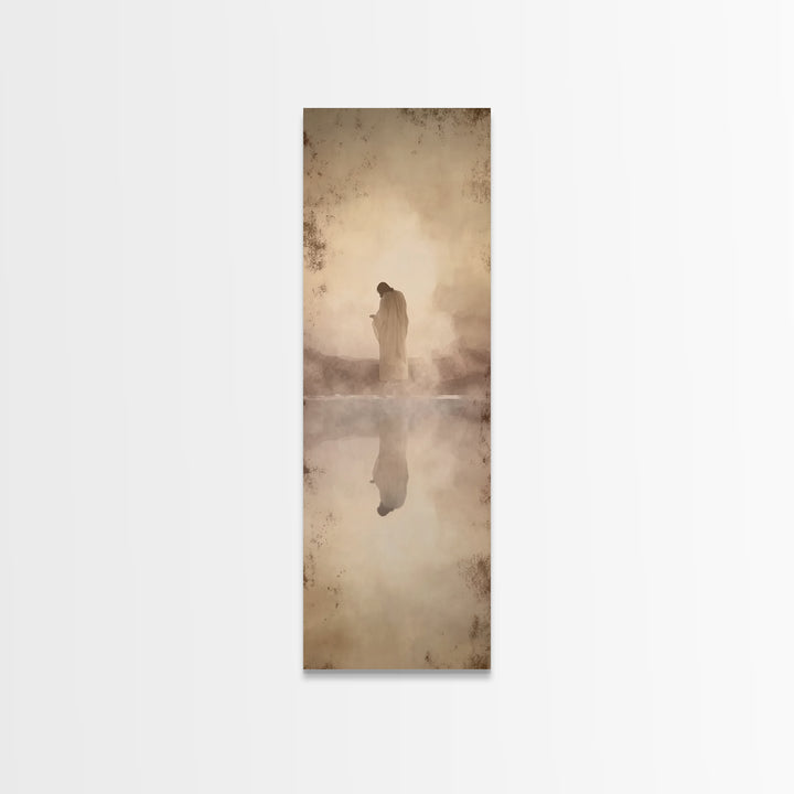 Desert Redeemer | Framed Canvas Print | Skinny Art | Christian Wall Art | Subtle Christian Art | Moody Christian Art