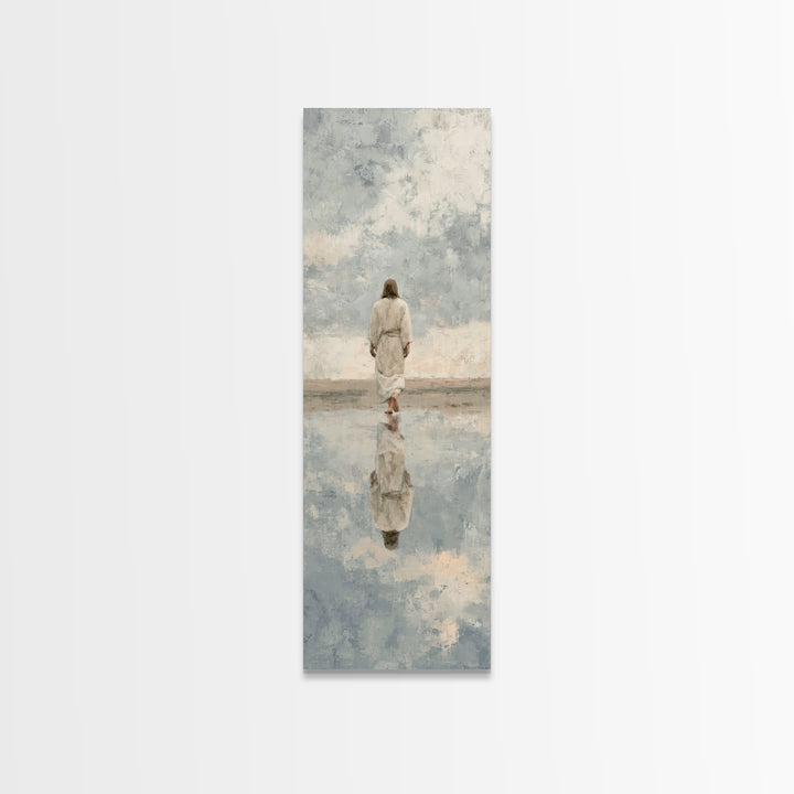 Still Waters Christ – Framed Canvas Print – Narrow Art – Jesus Painting Canvas – Christian Art Print – Vintage Christian Art