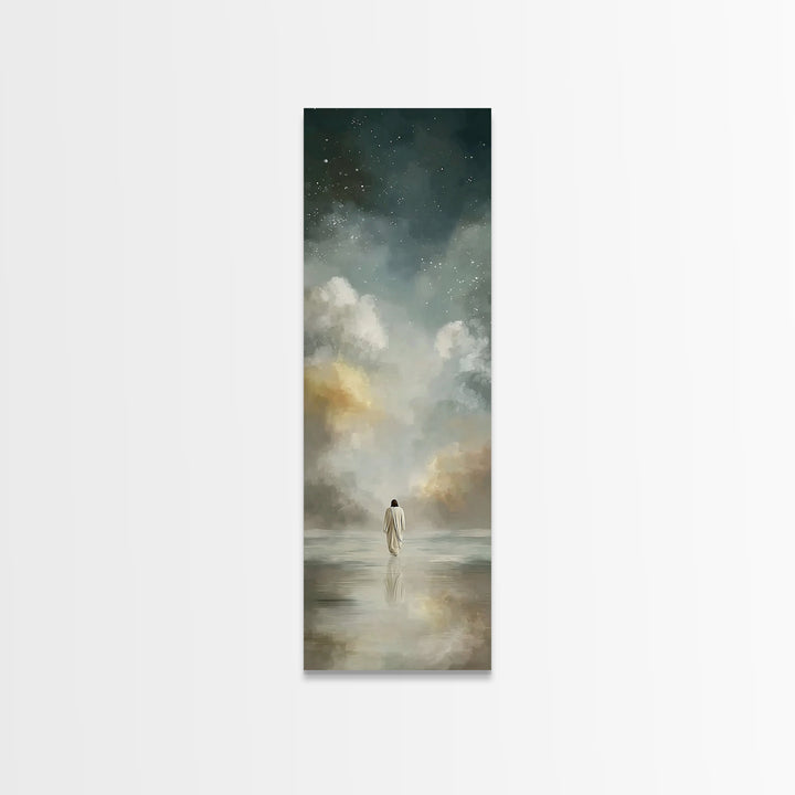 Horizon Of Peace, Framed Canvas Print, Tall Skinny Art Print, Christian Art Canvas, Christian Gift Ideas, Modern Christian Art