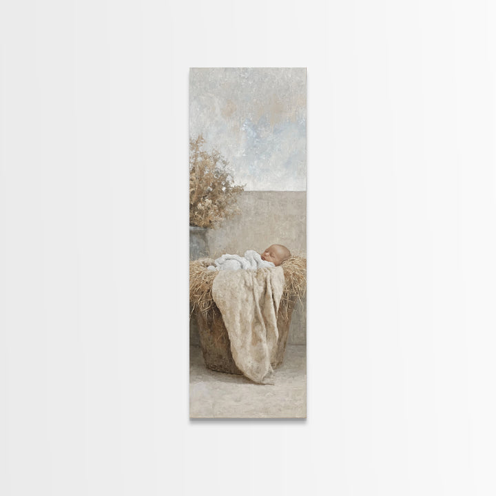 Starborn Blessing – Framed Canvas Print – Christian Art – Christmas Art – Christian Art Canvas – Tall Skinny Art Print – Christian Christma