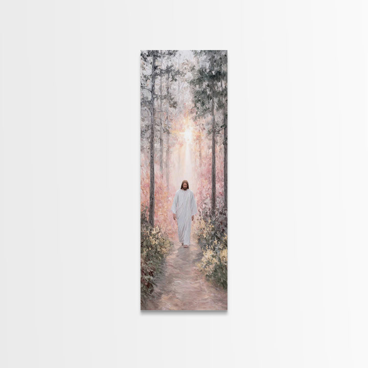 Heavenly Summit Path, Framed Canvas Print, Tall Narrow Wall Art, Christian Painting, Christian Art Canvas, Moody Christian Art, Christian D