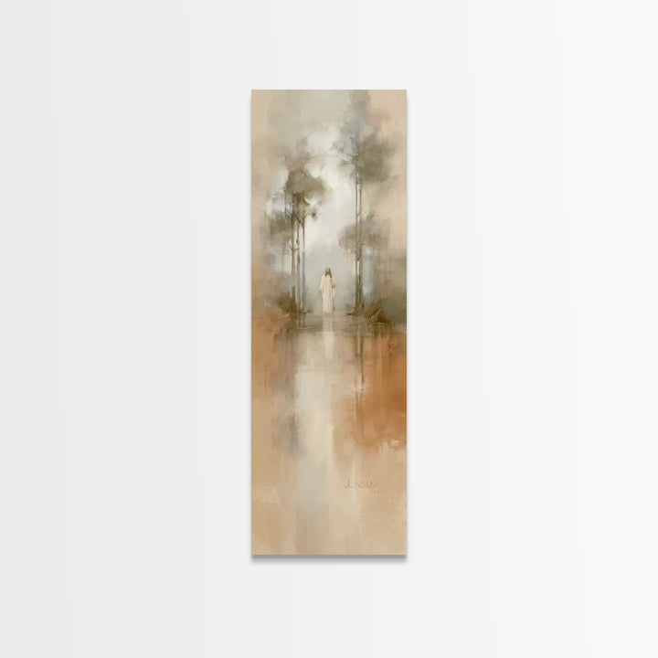 Radiant Forest Walk | Framed Canvas Print | Skinny Art | Christian Art Print | Christian Wall Art | Subtle Christian Art | Christian Gift