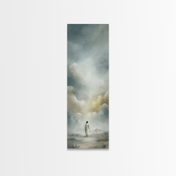 Golden Dawn Journey – Framed Canvas Print – Narrow Art – Christian Art Canvas – Christian Wall Art – Moody Christian Art – Christian Decor