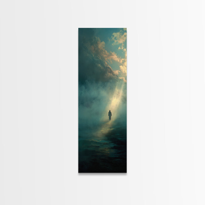Divine Twilight Walk – Framed Canvas Print – Skinny Art – Christian Wall Art – Christian Art Print – Moody Christian Art – Christian Gift