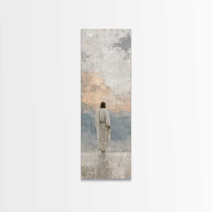 Path of Stillness – Framed Canvas Print – Tall Narrow Wall Art – Christian Art Canvas – Christian Wall Art – Jesus Painting – Faith Art