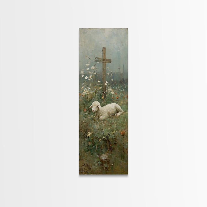 Quiet Shepherd Peace, Framed Canvas Print, Christian Art Print, Skinny Art, Christian Christmas Art, Christian Wall Art, Subtle Christian P