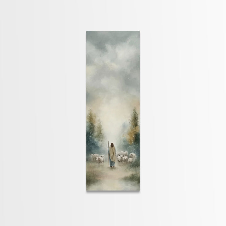 Guided By Heaven | Framed Canvas Print | Narrow Art | Jesus Painting | Christian Art Prints | Modern Christian Art | Christian Gift Ideas