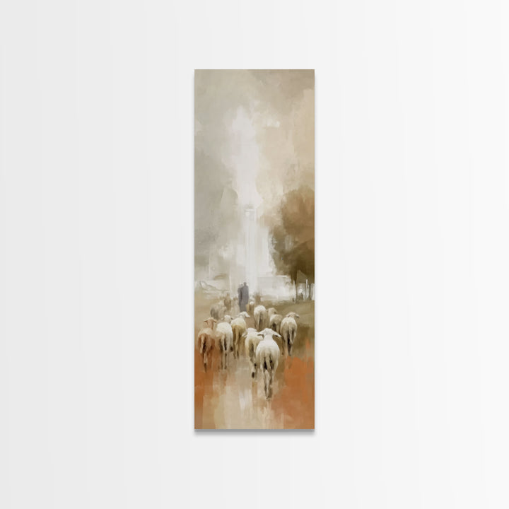 Journey Of Light – Framed Canvas Print – Tall Narrow Wall Art – Christian Art Work – Jesus Christmas Art – Christian Wall Art – Vintage Chr