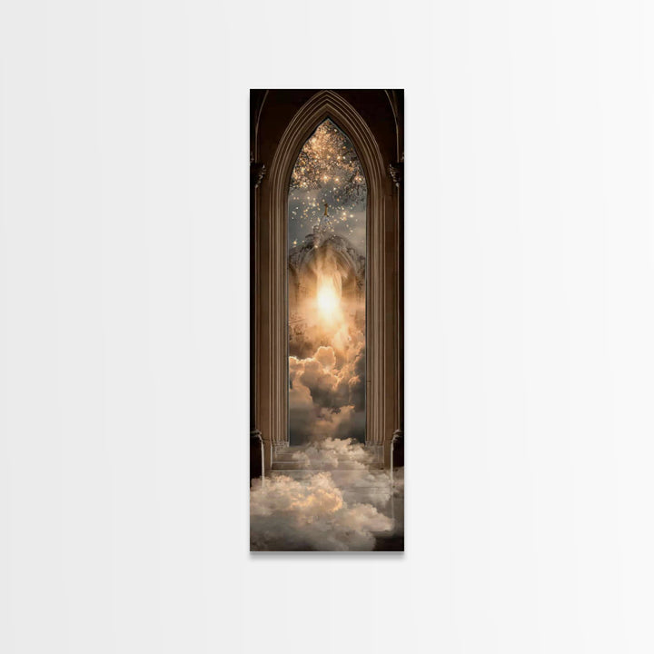 Heaven’s Holy Gate – Framed Canvas Print – Christian Wall Art – Christian Art Canvas – Modern Christian Art – Skinny Art – Christian Painti