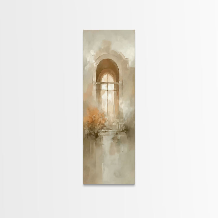 Cross Of Stillness | Framed Canvas Print | Minimalist Christian Art | Christian Wall Art | Christian Art Canvas | Tall Skinny Art Print | C
