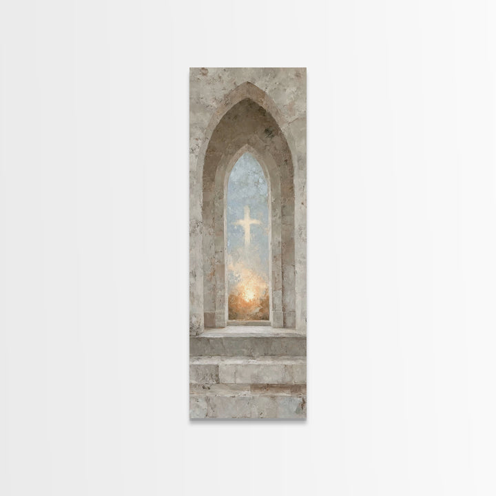 Sanctuary Of Light – Framed Canvas Print – Christian Art Canvas – Christian Wall Art – Subtle Christian Art – Narrow Art – Christian Art Pr