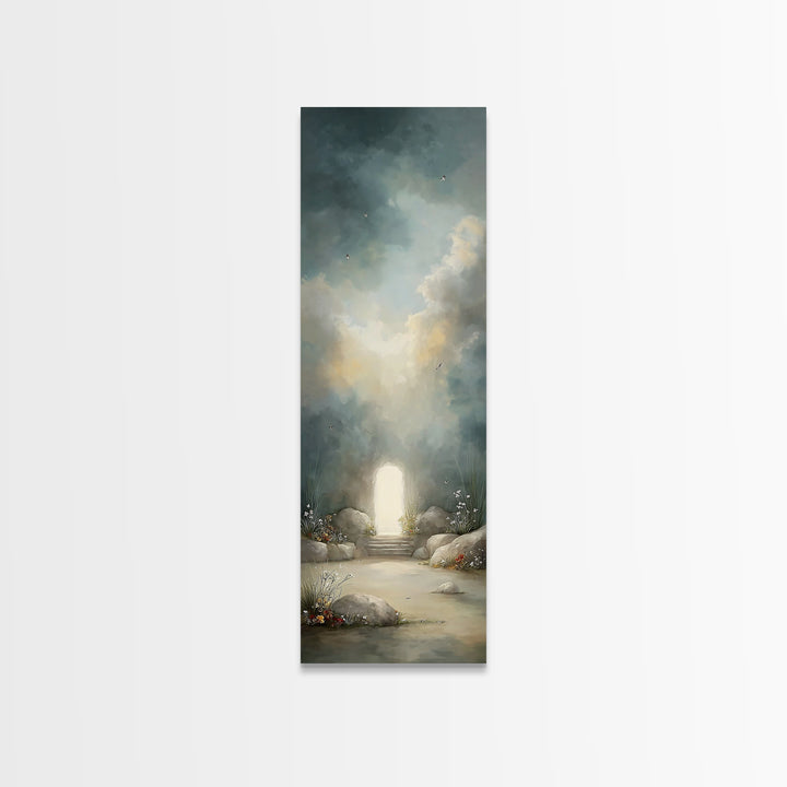 Garden Of Resurrection – Framed Canvas Print – Christian Art Canvas – Christian Wall Art – Modern Christian Art – Tall Skinny Art Print – C