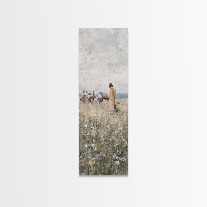 Teaching Of Peace | Framed Canvas Print | Jesus Art Print | Christian Wall Art | Christian Art Canvas | Tall Skinny Art Print | Christian A