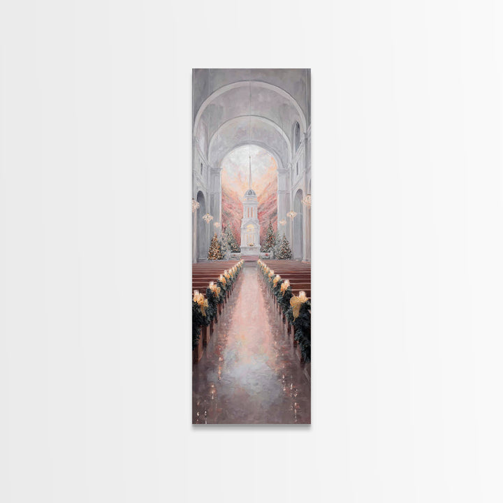 Golden Advent Glow – Framed Canvas Print – Skinny Art – Christian Christmas Art – Christian Art Canvas – Christian Wall Art – Christmas Art