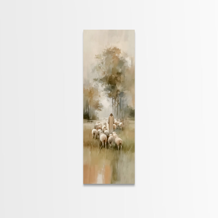 Pastoral Light Way | Framed Canvas Print | Christian Art Canvas | Christian Painting | Skinny Art | Christian Wall Art