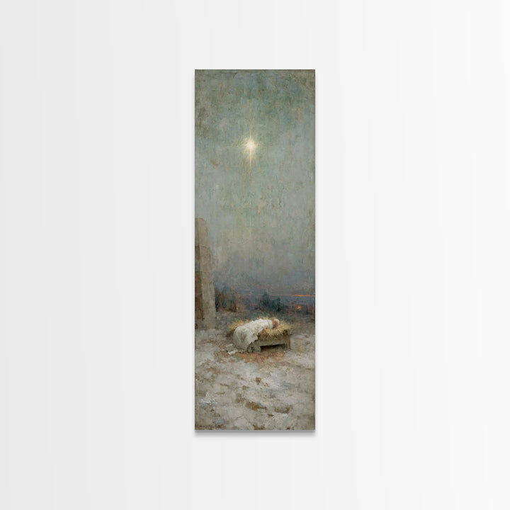 Holy Stable Peace – Framed Canvas Print – Bible Art – Christmas Art – Christian Art Canvas – Christian Wall Art – Jesus Painting – Christia