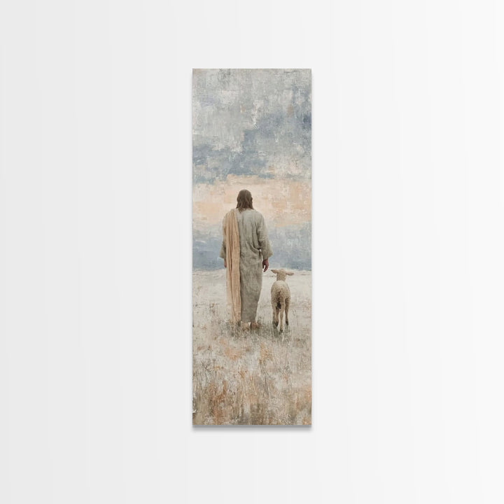 Silent Pastures – Framed Canvas Print – Skinny Art – Christian Art Print – Jesus Painting – Vintage Christian Art – Christian Wall Art