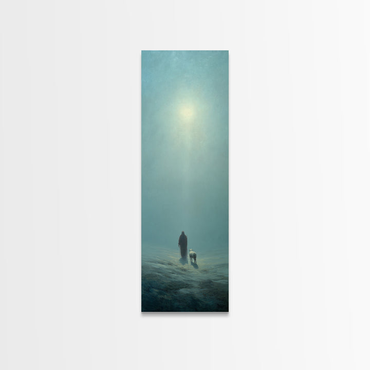 Sacred Solitude | Framed Canvas Print | Skinny Art | Large Christian Painting | Jesus Art Print | Christian Christmas Art | Christian Wall