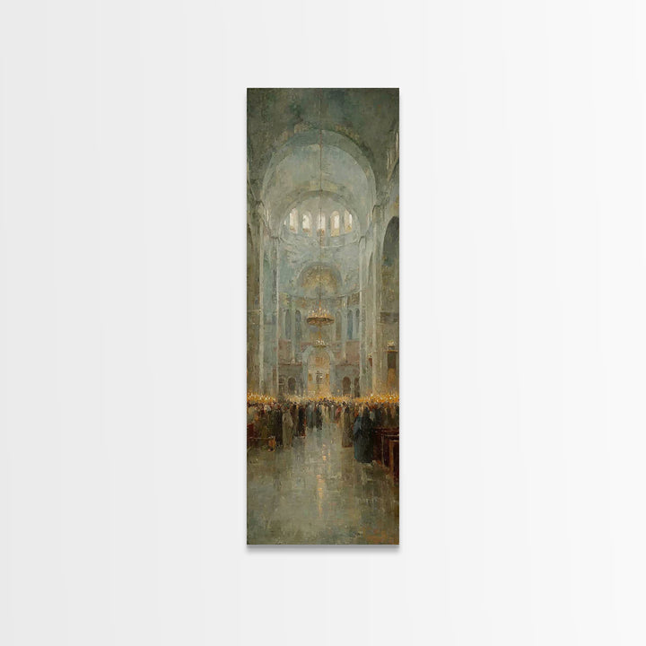 Cathedral Dawn Joy – Framed Canvas Print – Tall Narrow Wall Art – Christian Art Canvas – Christmas Wall Art – Christian Wall Art – Christia