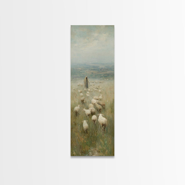 Hills Of Mercy - Framed Canvas Print - Christian Art Canvas - Jesus Painting - Christian Wall Art - Narrow Art - Christian Christmas Art