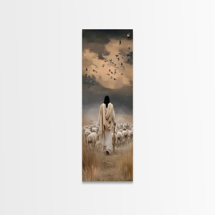 Holy Nativity Star, Framed Canvas Print, Christmas Art, Christian Wall Art, Christian Art Canvas, Tall Narrow Wall Art, Christian Christmas