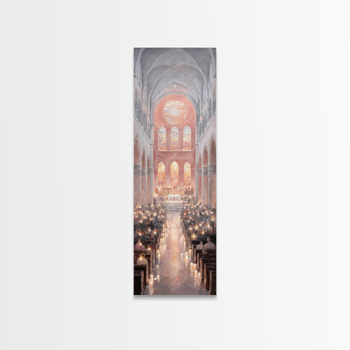 Advent Sanctuary Glow – Framed Canvas Print – Skinny Art – Christian Art Canvas – Christmas Wall Art – Christian Decor – Christian Art Prin