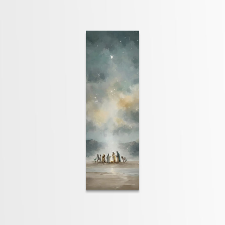 The Guiding Star – Framed Canvas Print – Tall Narrow Wall Art – Christian Wall Art – Christian Art Canvas – Christmas Art