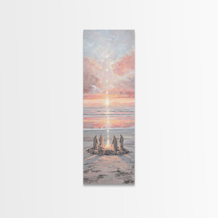 Ocean Morning Watch – Framed Canvas Print – Narrow Art – Christian Wall Art – Christian Art Work – Christmas Art