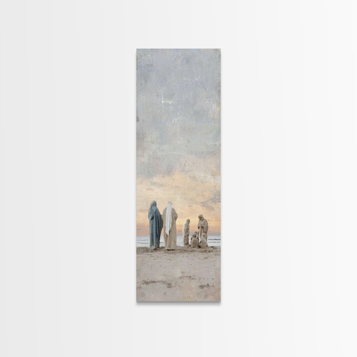 Soft Bethlehem Light – Framed Canvas Print – Tall Narrow Wall Art – Christian Art Prints – Christian Christmas Art – Jesus Painting