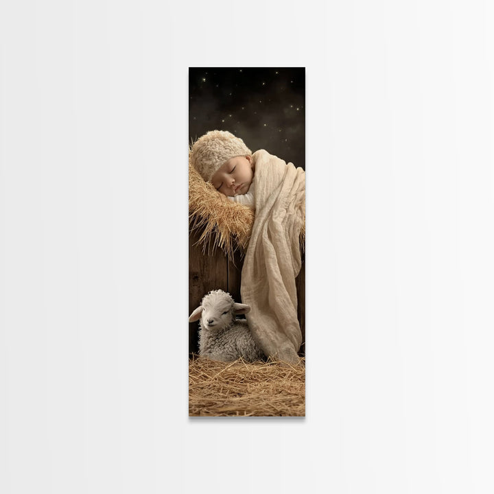 Holy Night Vigil – Framed Canvas Print – Narrow Art – Christian Art Canvas – Christian Decor – Christmas Art