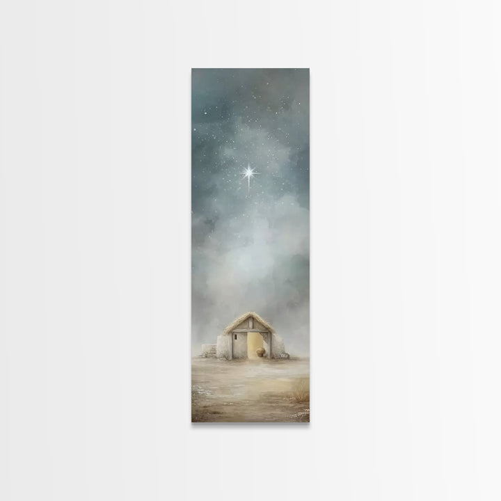 Bethlehem Shelter Hope – Framed Canvas Print – Skinny Art – Christian Wall Art – Christian Art Painting – Christmas Art