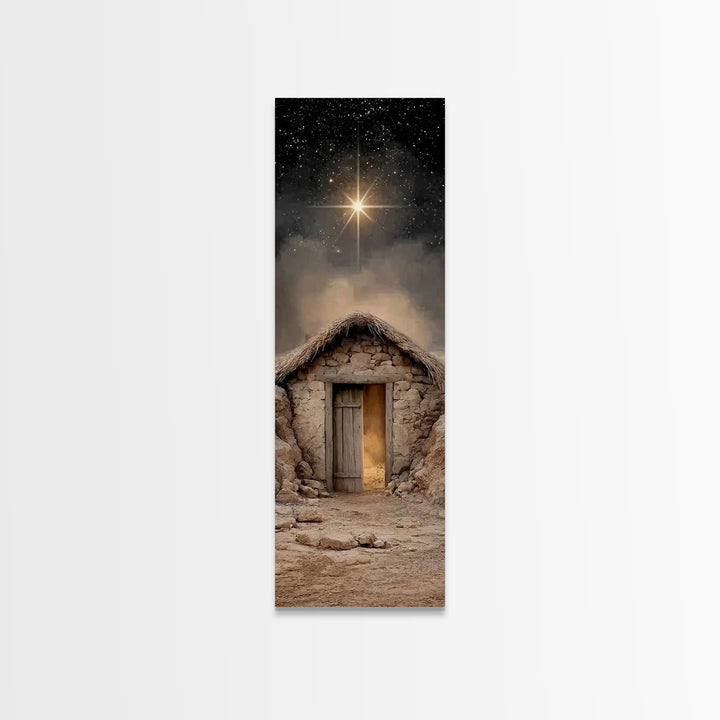 Star Over Bethlehem – Framed Canvas Print – Narrow Art – Christian Art Print – Christian Wall Art – Christmas Art