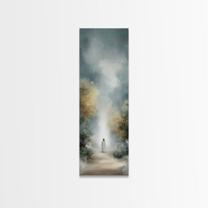 Silent Heaven Path – Framed Canvas Print – Jesus Painting – Christian Art Canvas – Christian Wall Art – Skinny Art – Christian Christmas Ar