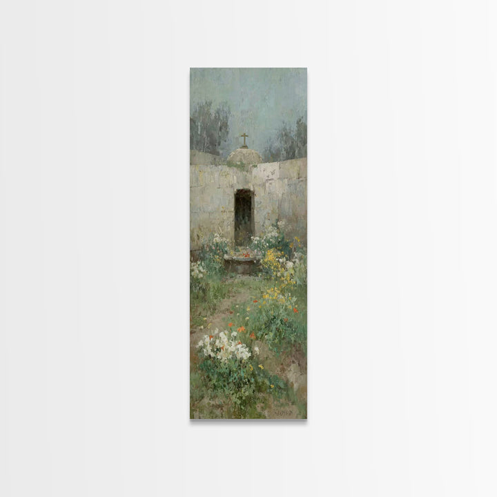 Ancient Garden Hope – Framed Canvas Print – Christian Wall Art – Jesus Painting – Narrow Art – Christian Art Canvas – Christian Christmas A