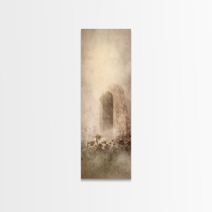 Holy Dawn Passage – Framed Canvas Print – Christian Art Canvas – Christian Christmas Art – Jesus Painting – Tall Narrow Wall Art